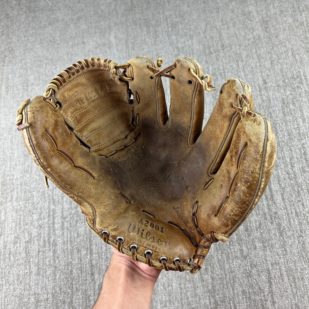 Wilson A2001 Pro Model Baseball Glove Mens Left Hand Vintage USA Triple Lock Web
